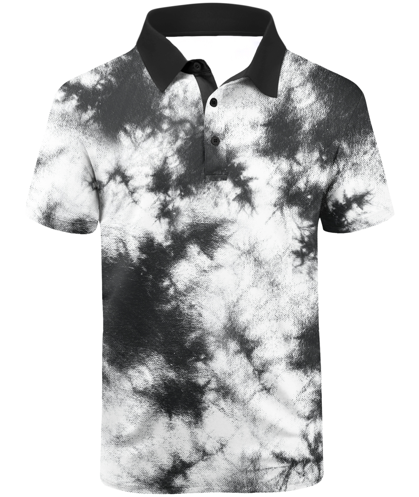 Men's Tie Dye Print Slim Fit Golf Polo Shirt-CUMPO01605