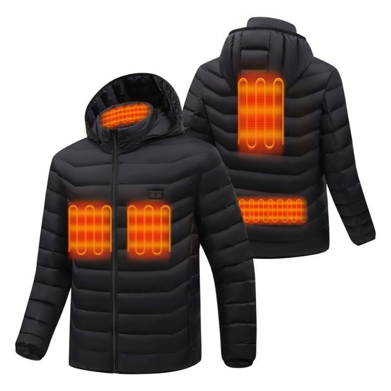 JACKETW Men's Electric Heating Lightweight Winter Hooded Ski Jacket -ZH1001