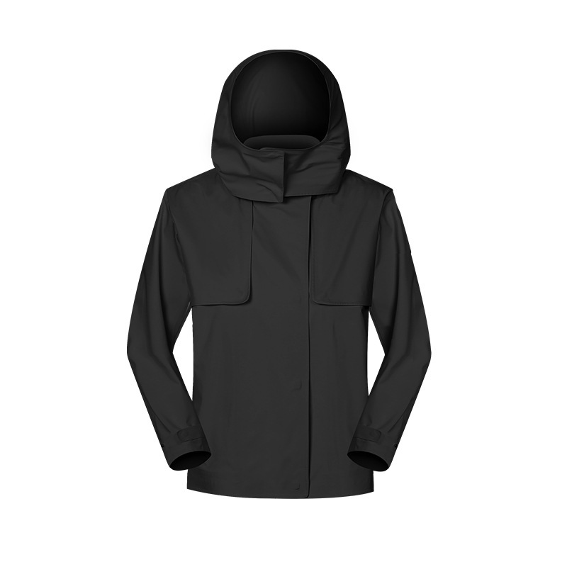 JACKETW Women Windproof Waterproof Short Windbreaker Women's Fashion Versatile Sports Hooded-DAW045