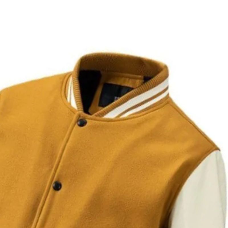 JACKETW Men’s Varsity Jackets Baseball Letterman Wool Sleeves Bomber Jacket-ZH123