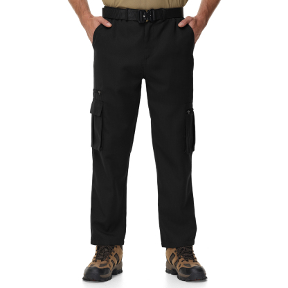 Men's Solid Color Loose Fit Casual Cargo Pant-TUMCP04017