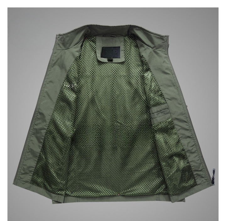 JACKETW Men's Sleeveless Solid Vest Jacket-CAL10021