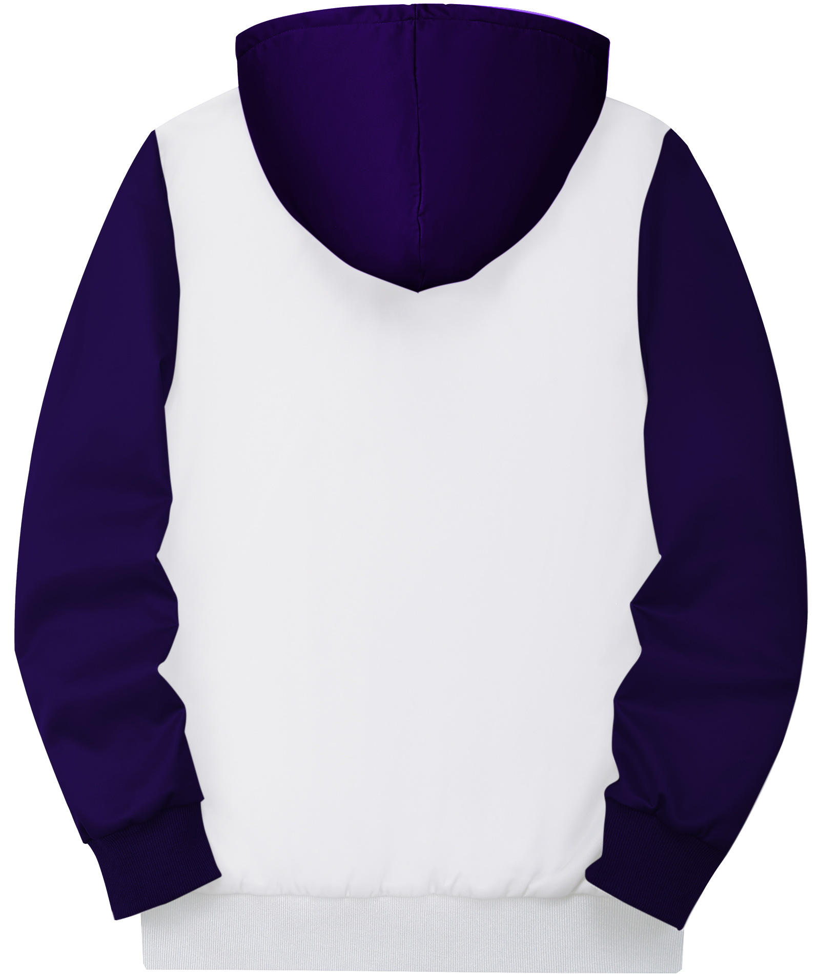 Men's Full Zipper Color Block Casual Fleece Hoodie-CFMWY00056