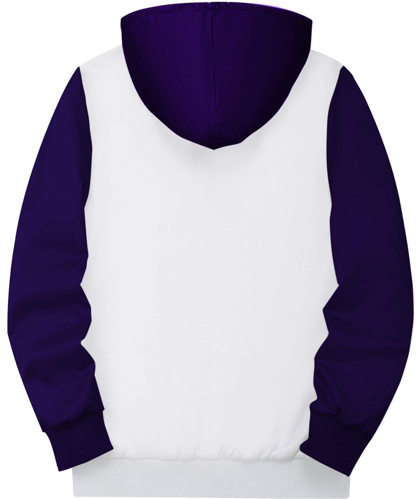 Men's Full Zipper Color Block Casual Fleece Hoodie-CFMWY00056