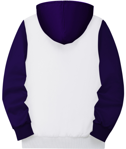 Men's Full Zipper Color Block Casual Fleece Hoodie-CFMWY00056