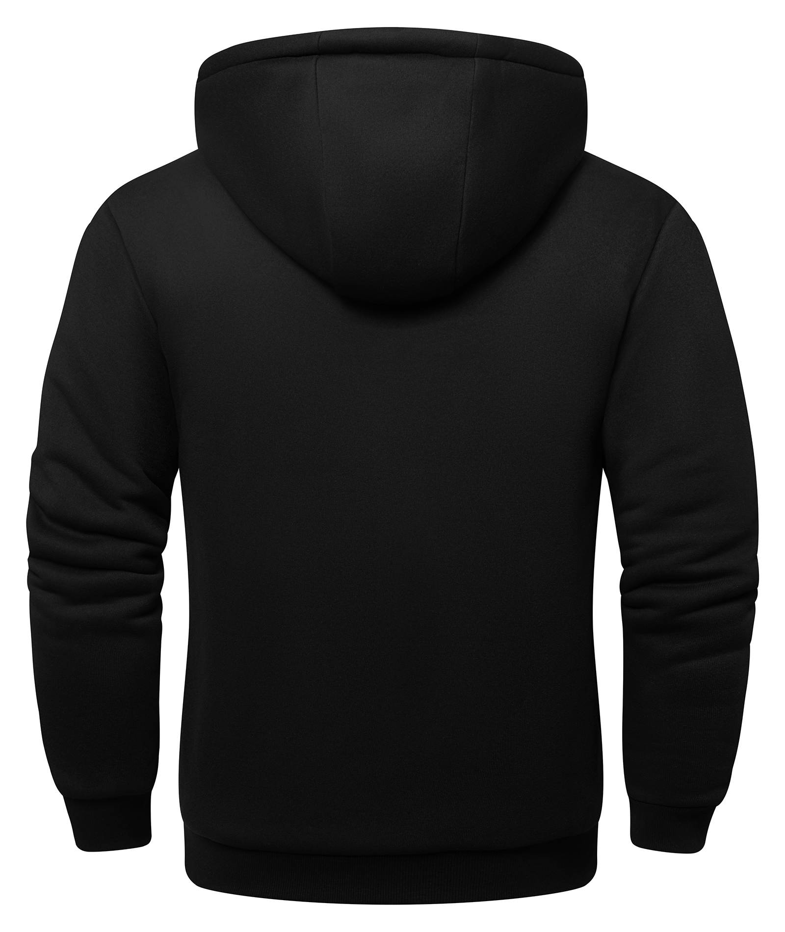 Men's Solid Color Full Zipper Fleece Hoodie-CUMFH04093