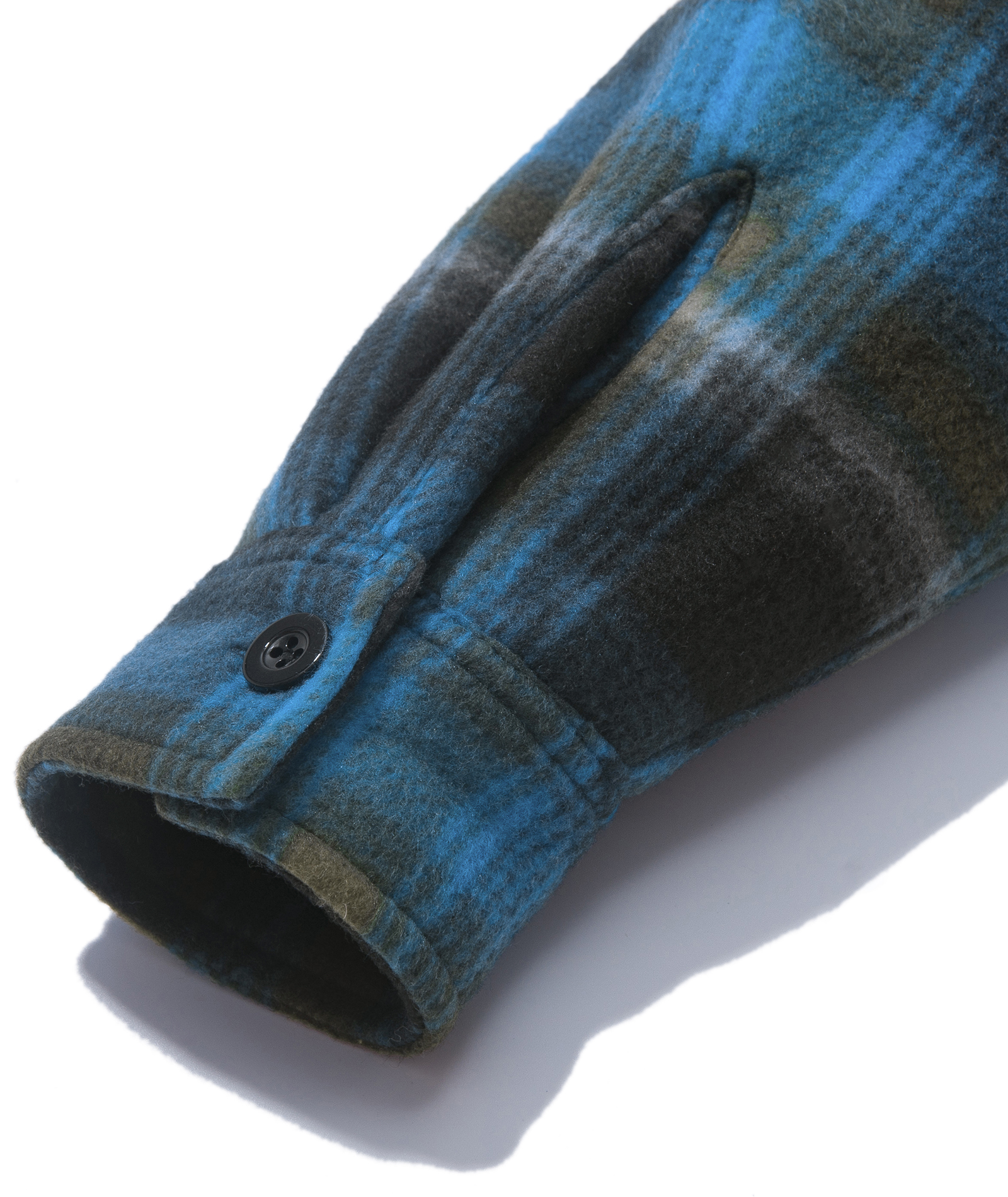 Men's Long Sleeve Full Zipper Fleece Plaid Hoodie-CFMGF00001