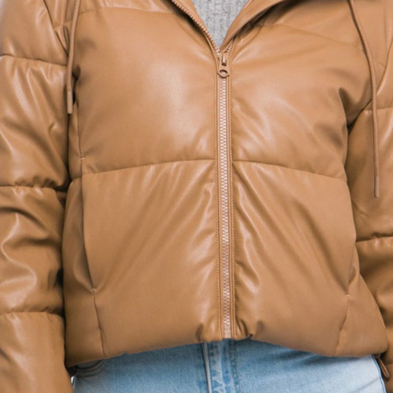 JACKETW Women's Short Hooded Puffer Down Jacket-LT-W-6961