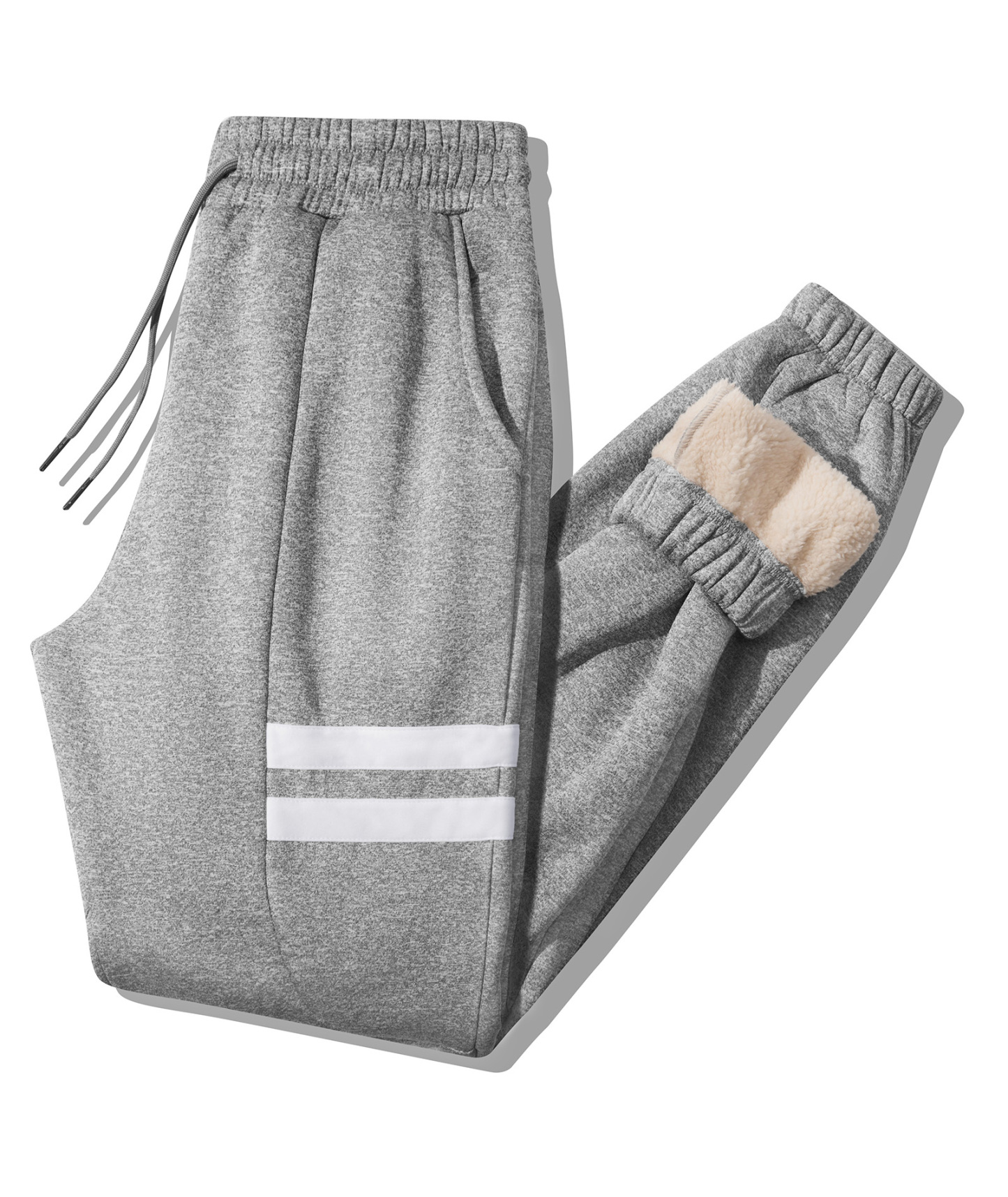 Men's Stylish Solid Color Fleece Sweatpant-CUMFS02523
