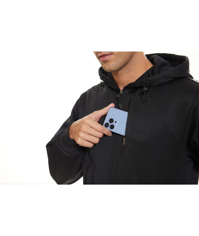Men's Full Zipper Solid Color Casual Hoodie-CFMWY00025