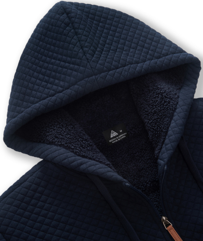 Men's Zip Up Heavyweight Sherpa Lined Fleece Hoodie-CUMFH02162