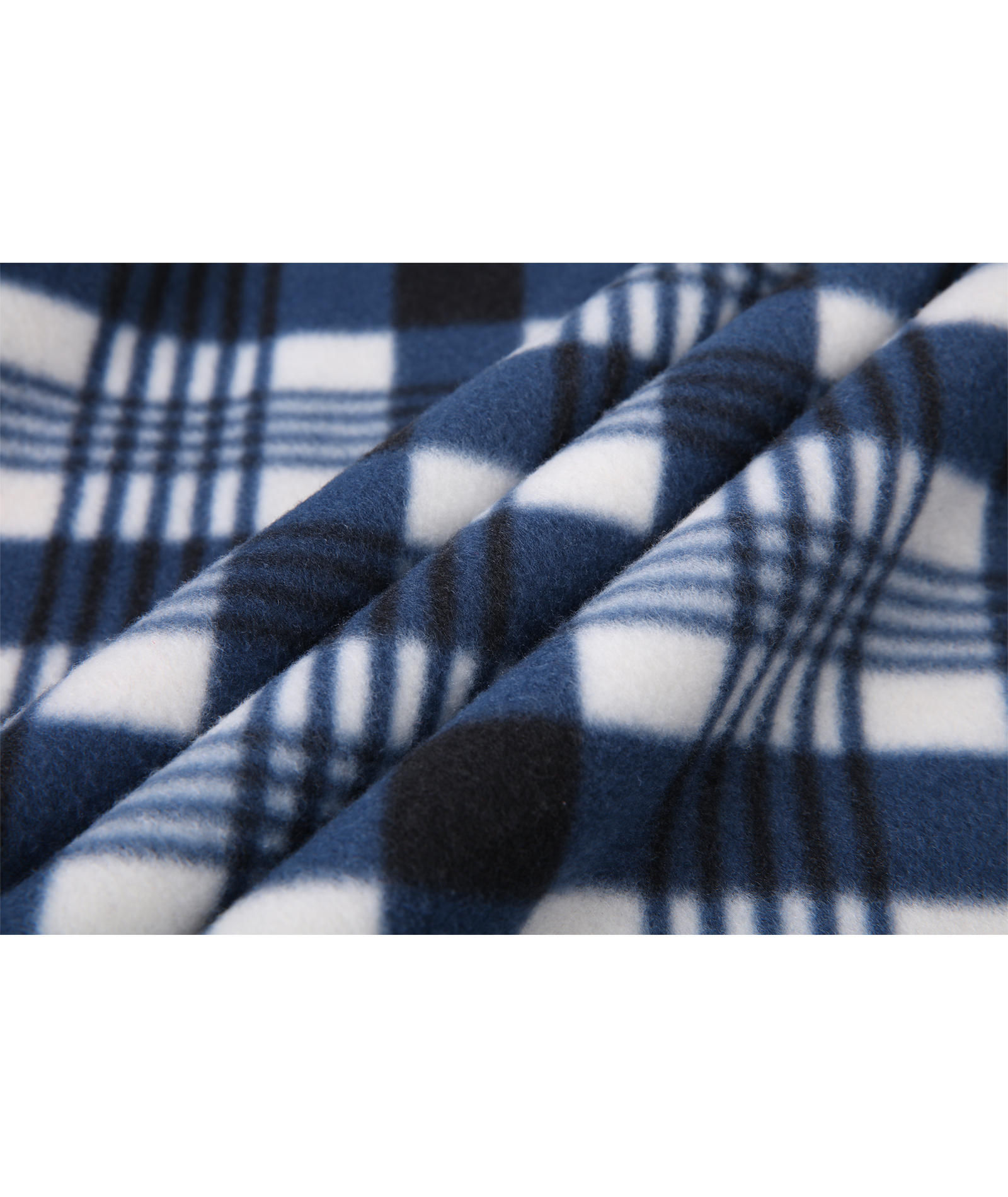 Men's Long Sleeve Full Zipper Fleece Plaid Hoodie-CFMGF00001