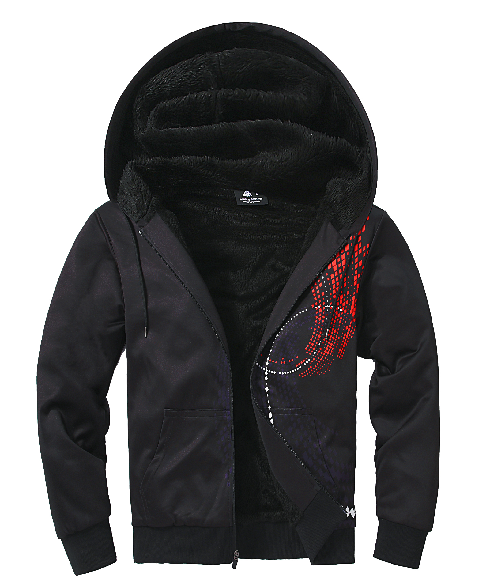 Men's Long Sleeve Full Zipper Winter Casual Hoodie-CFMWY00038