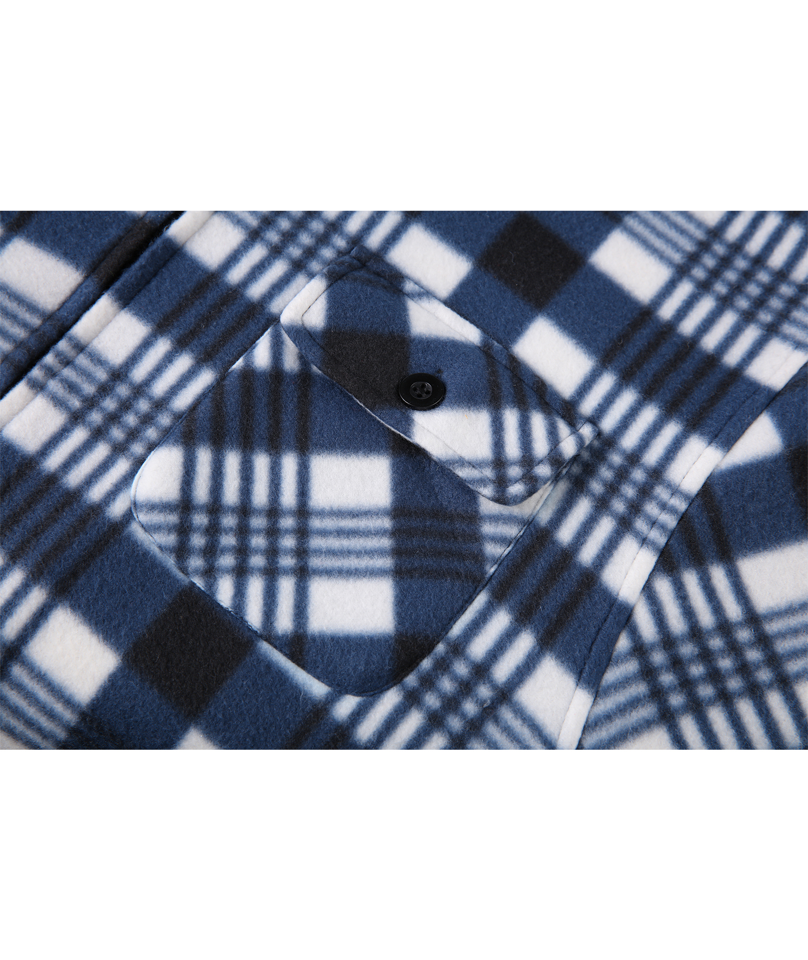 Men's Long Sleeve Full Zipper Fleece Plaid Hoodie-CFMGF00001
