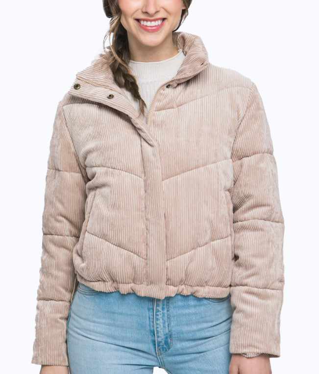 JACKETW Women's Corduroy Stand Collar Jacket-LT-W-6850