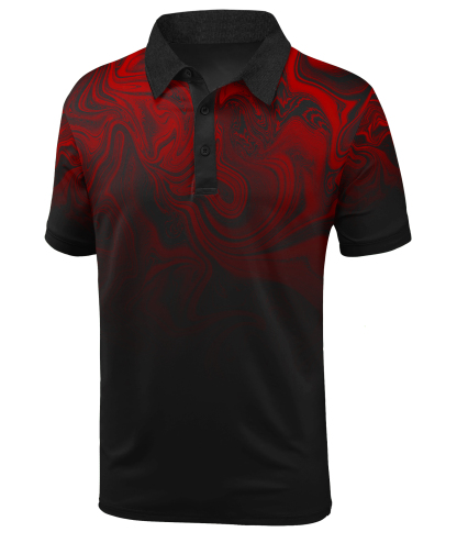 Men's Button Up Printed Dri Fit Polo Shirt-GFMPO00040