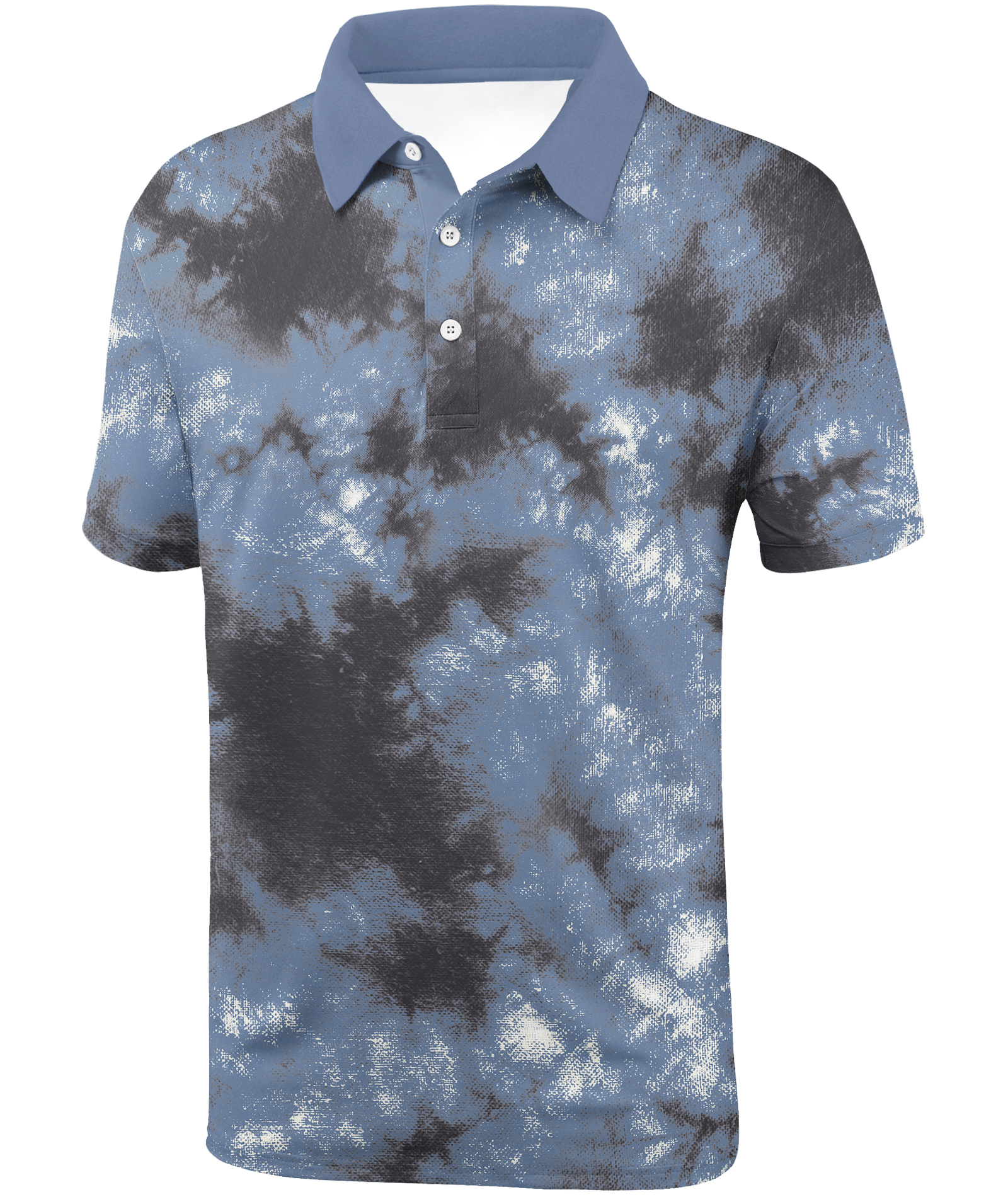 Men's Tie Dye Print Slim Fit Golf Polo Shirt-CUMPO01605