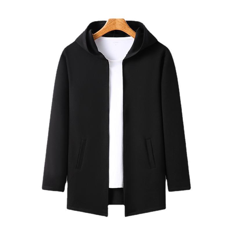 JACKETW  Men Casual Stand-up Collar Zippered Hooded Jacket-ZH130