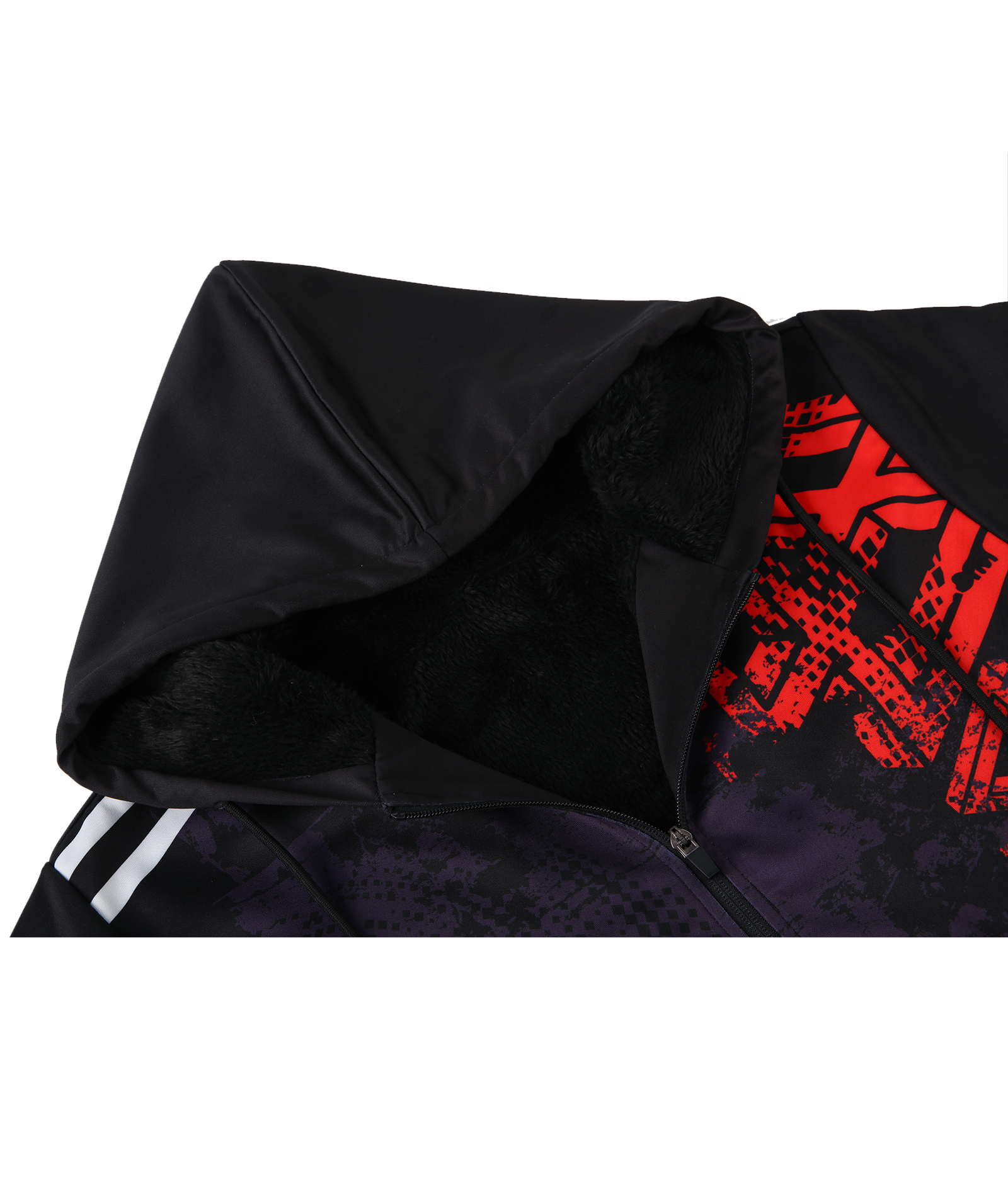 Men's Long Sleeve Full Zipper Print Fleece Hoodie-CFMWY00037