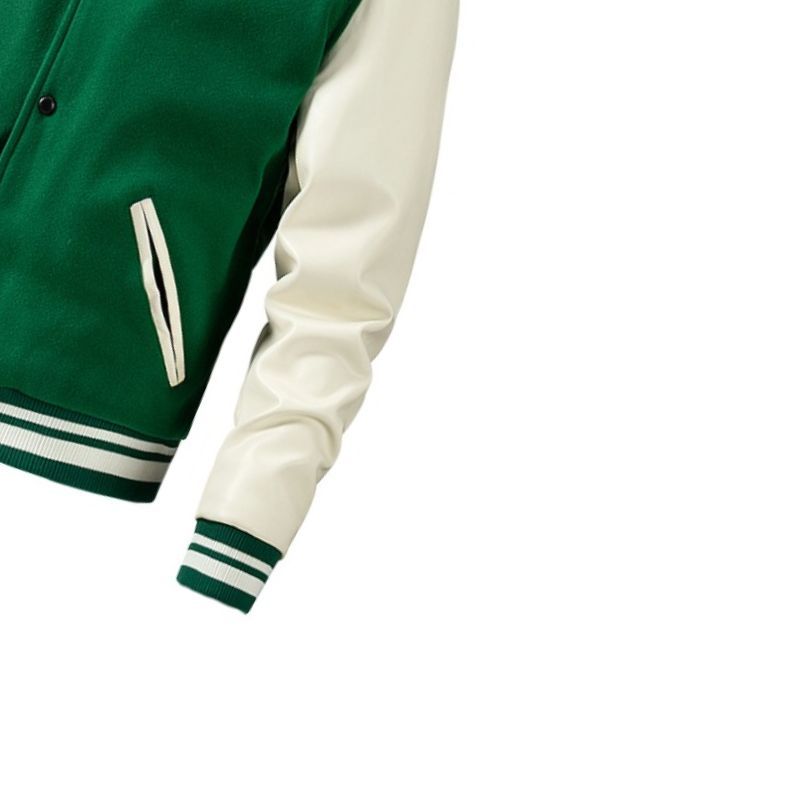 JACKETW Men’s Varsity Jackets Baseball Letterman Wool Sleeves Bomber Jacket-ZH123