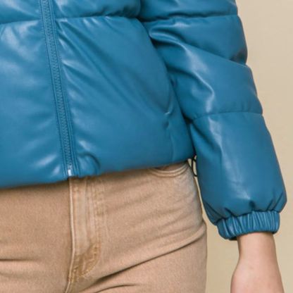 JACKETW Women's Short Hooded Puffer Down Jacket-LT-W-6961