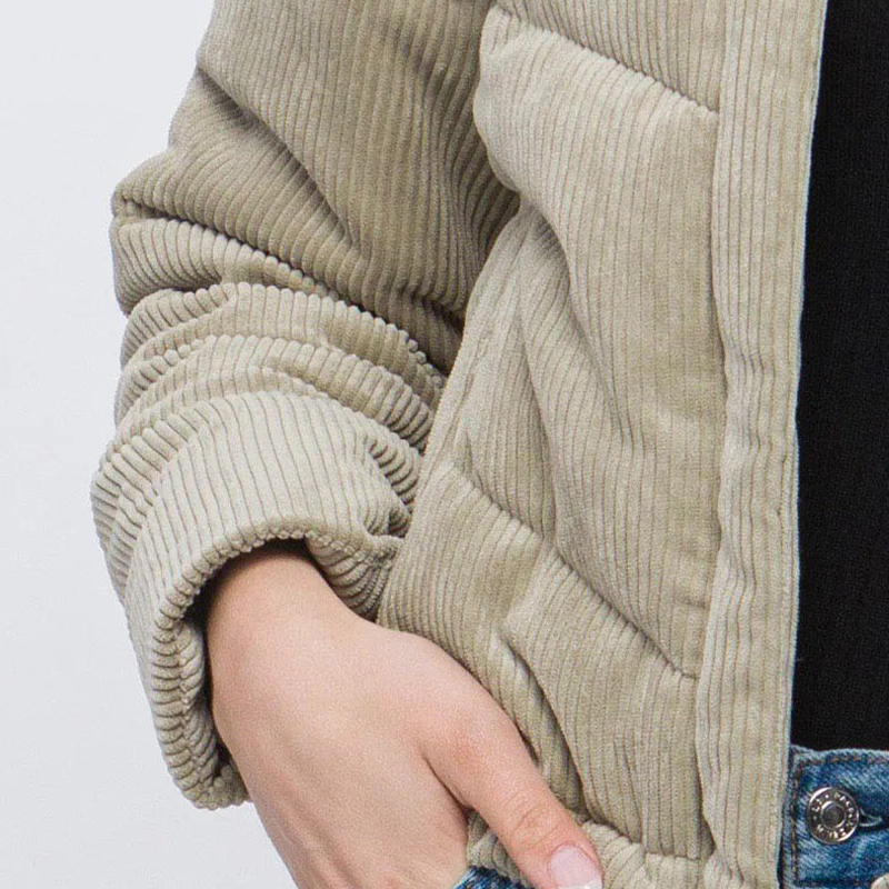 JACKETW Women's Corduroy Stand Collar Jacket-LT-W-6850