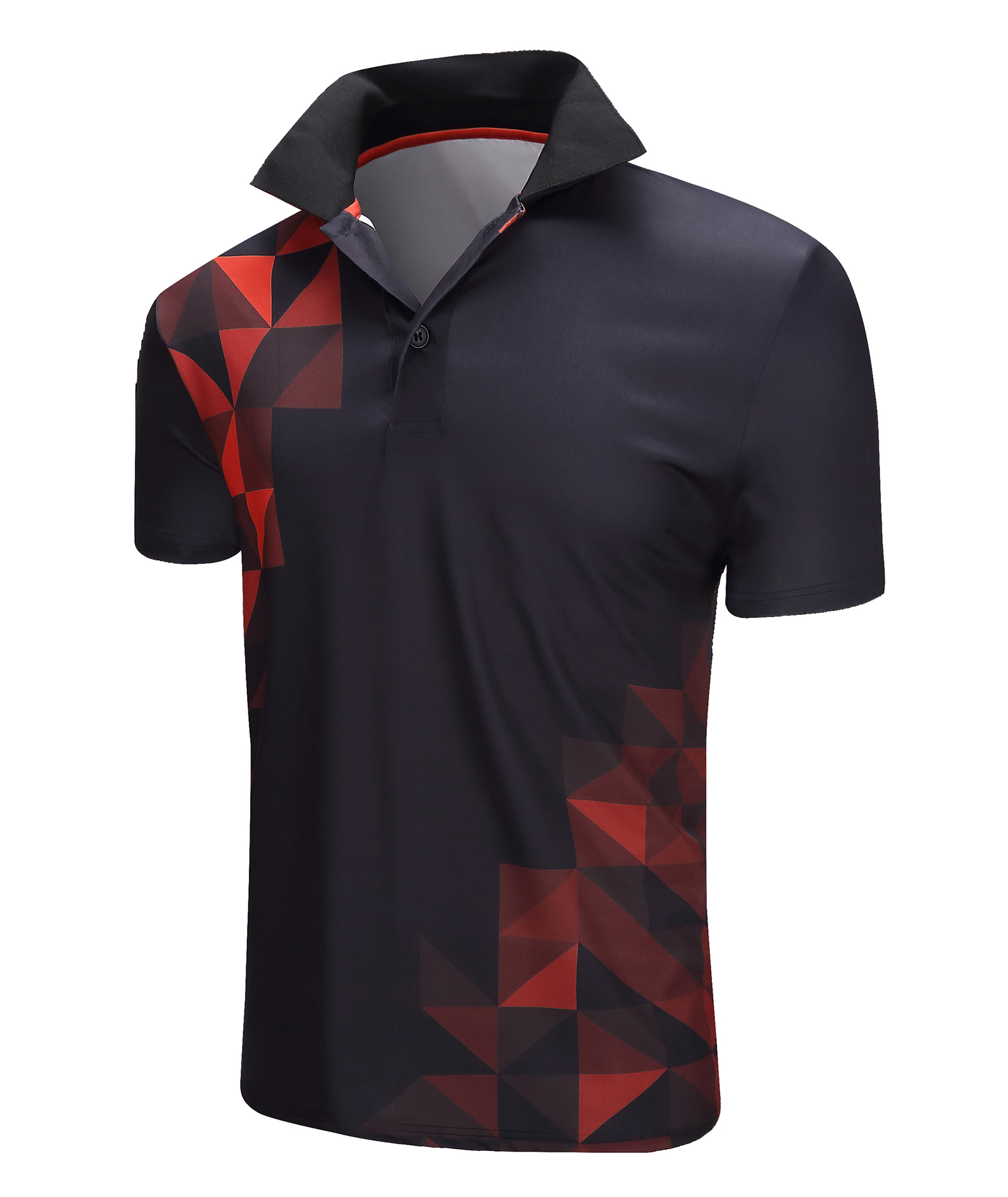 Men's Button Up Moisture Wicking Slim Fit Polo Shirt-APOH700043