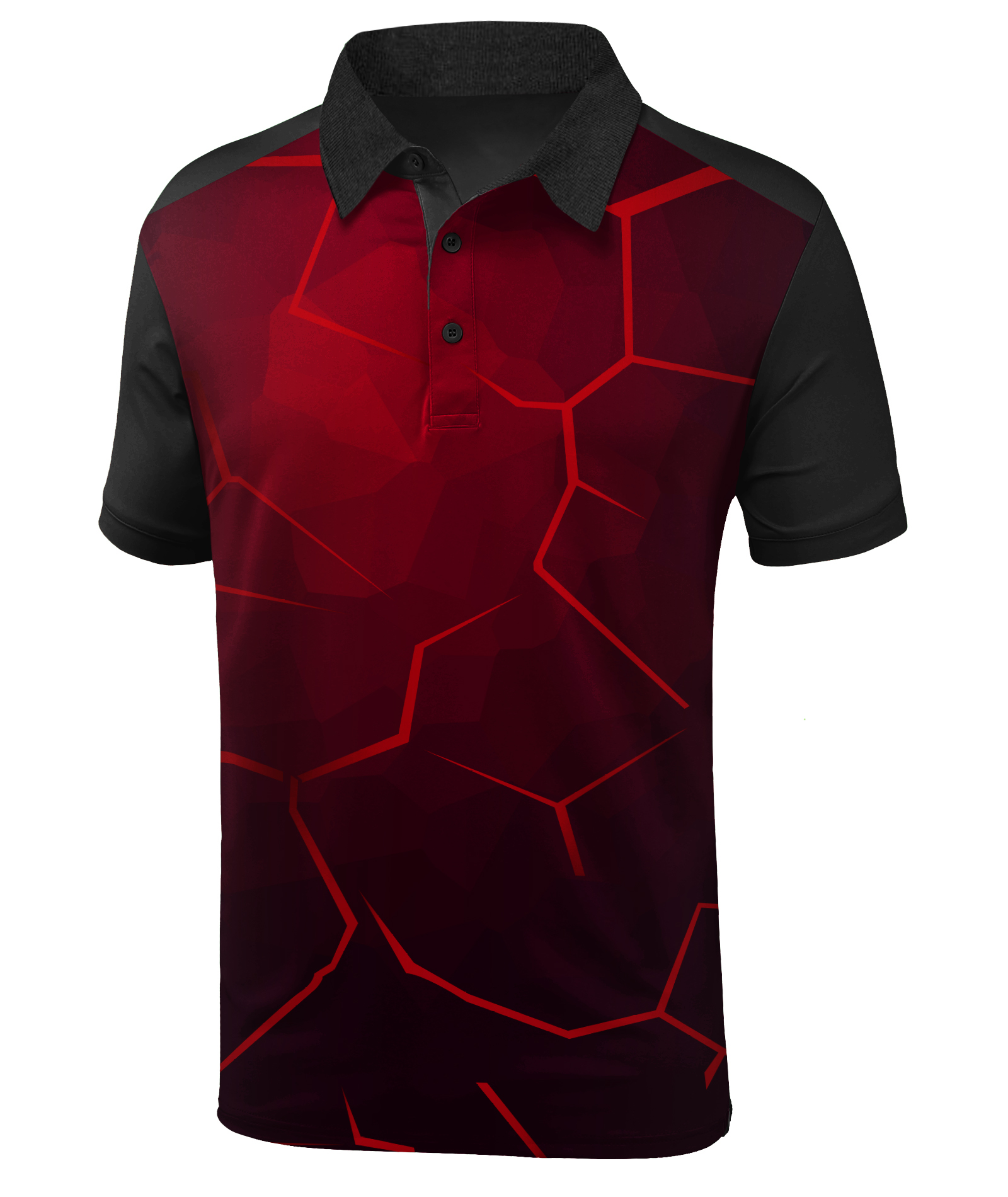 Men's Button Up Dri Fit Golf Polo Shirt-APOH700038