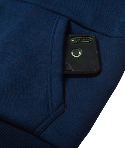 Men's Solid Color Full Zipper Fleece Hoodie-CUMFH04093