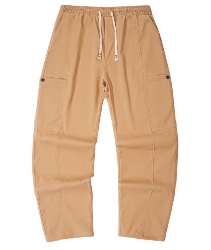 Men's Solid Color Drawstring Casual Cargo Pant-ZPK009475