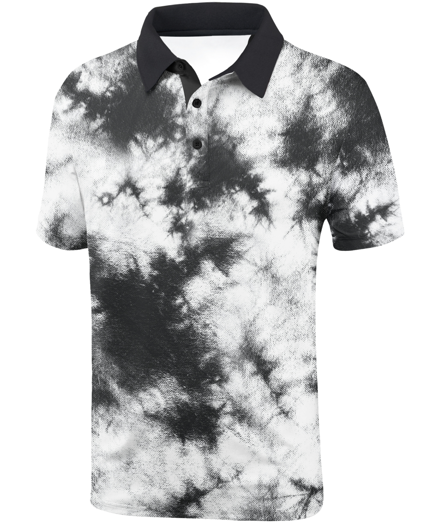 Men's Tie Dye Print Slim Fit Golf Polo Shirt-CUMPO01605
