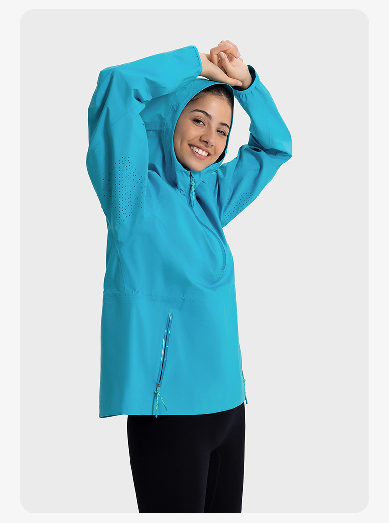 JACKETW Mountain Jacket Windproof and Waterproof Half-zip Hooded Travel Jacket for Women DAW040