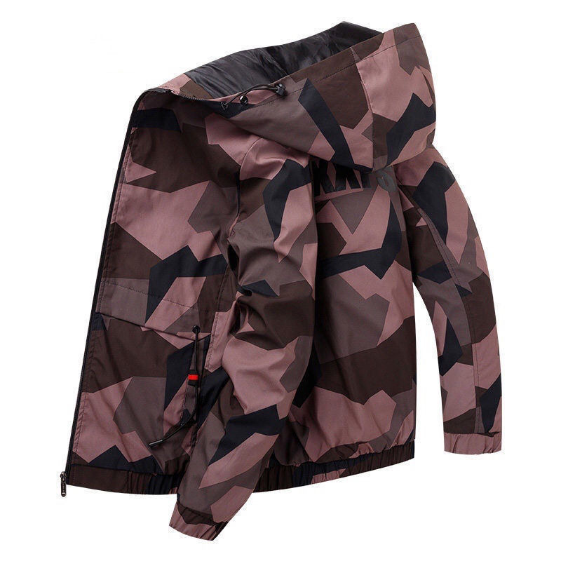 JACKETW Men's Cotton Zip Up Hooded Windbreaker jacket-CAL10049