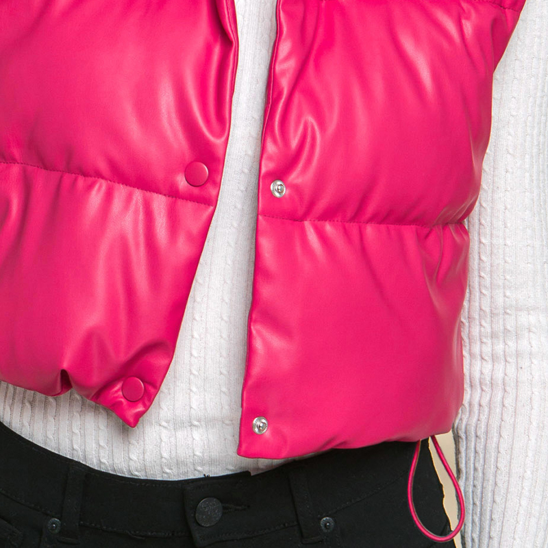 JACKETW Women's PU Short Leather Vest Jacket-LT-W-6820