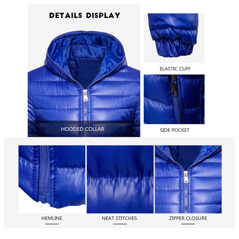 JACKETW Men's Hooded Long Sleeve Lightweight Down Jacket-ZH125