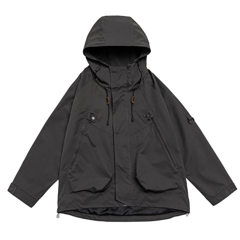 JACKETW Women's Lightweight Outdoor Windbreaker Solid Zipper Loose Jacket- ZH113