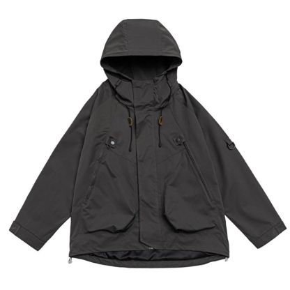 JACKETW Women's Lightweight Outdoor Windbreaker Solid Zipper Loose Jacket- ZH113