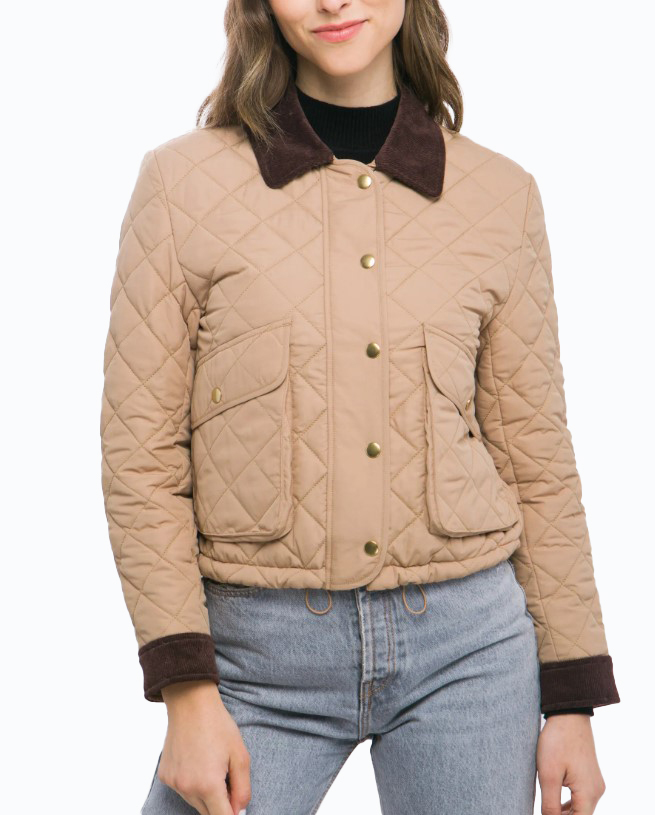 JACKETW Women's Short Diamond Pattern Quilted Padded Jacket -LT-W-6981 