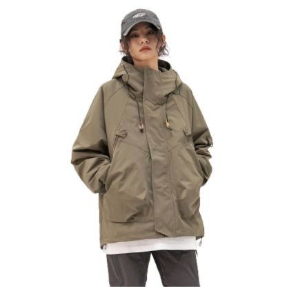 JACKETW Women's Lightweight Outdoor Windbreaker Solid Zipper Loose Jacket- ZH113