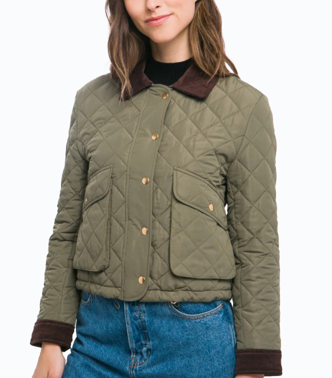 JACKETW Women's Short Diamond Pattern Quilted Padded Jacket -LT-W-6981 