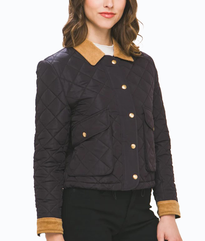 JACKETW Women's Short Diamond Pattern Quilted Padded Jacket -LT-W-6981 