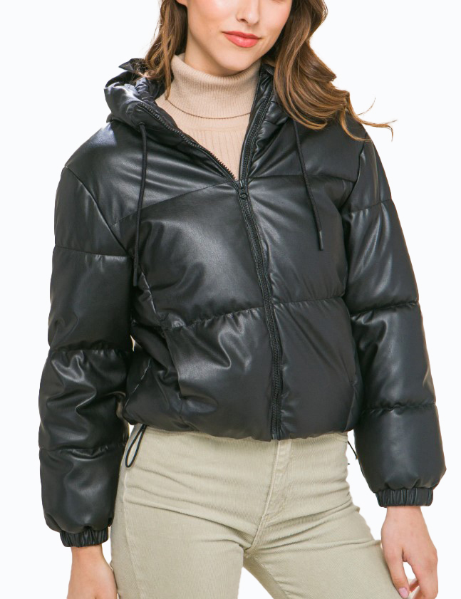 JACKETW Women's Short Hooded Puffer Down Jacket-LT-W-6961