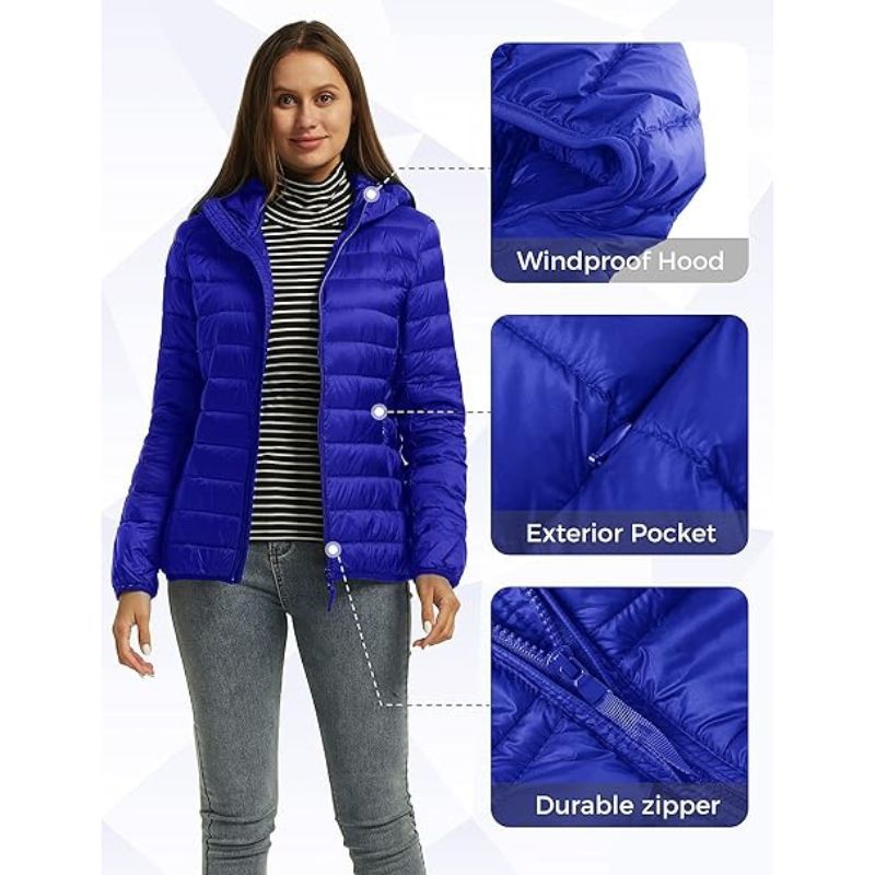 JACKETW Women's Full Zip Lightweight Winter Down Jacket-DJ19005