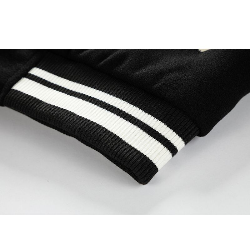 JACKETW Men’s Varsity Jackets Baseball Letterman Wool Sleeves Bomber Jacket-ZH123