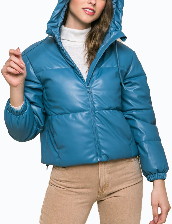 JACKETW Women's Short Hooded Puffer Down Jacket-LT-W-6961