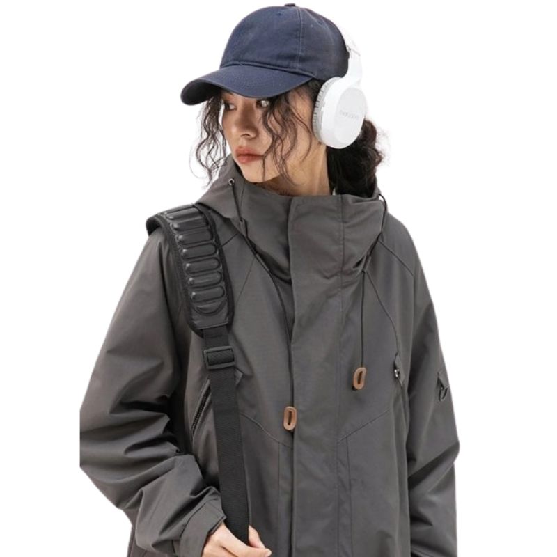 JACKETW Women's Lightweight Outdoor Windbreaker Solid Zipper Loose Jacket- ZH113