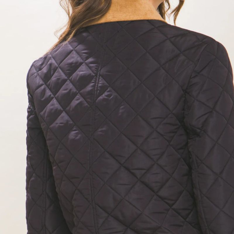 JACKETW Women's Short Diamond Pattern Quilted Padded Jacket -LT-W-6981 