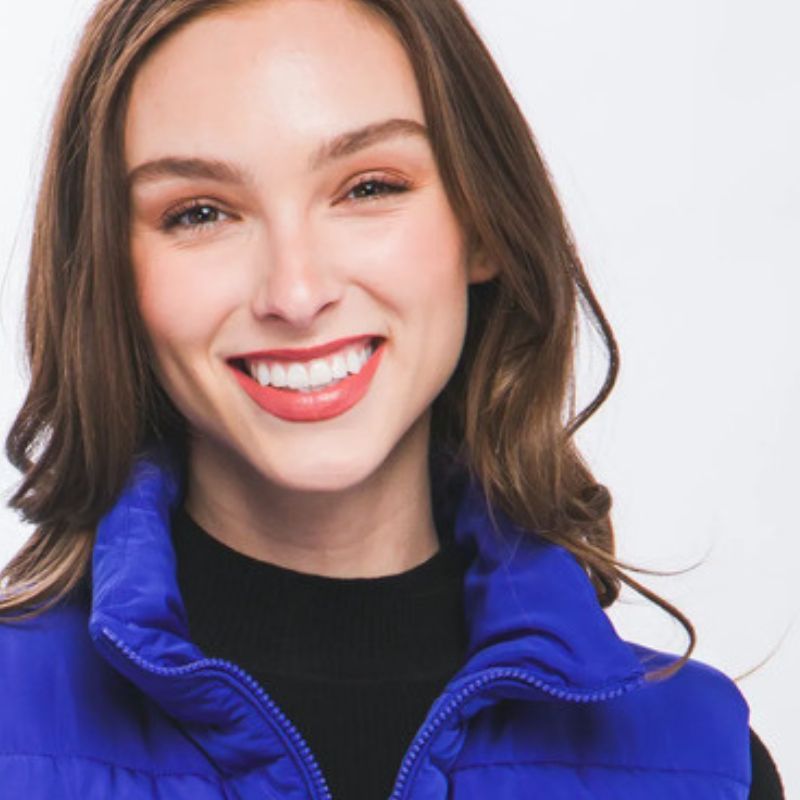 JACKETW Women's Short Pongee Stand Collar Vest Jacket-LT-W-6537 