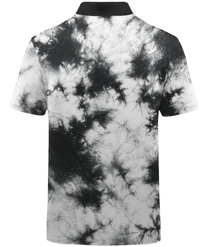 Men's Tie Dye Print Slim Fit Golf Polo Shirt-CUMPO01605