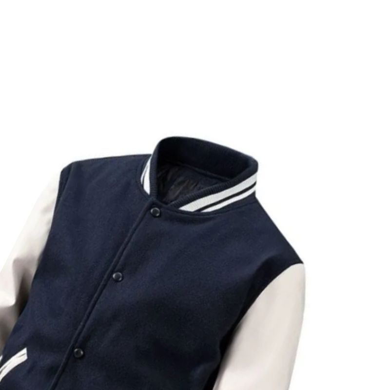 JACKETW Men’s Varsity Jackets Baseball Letterman Wool Sleeves Bomber Jacket-ZH123